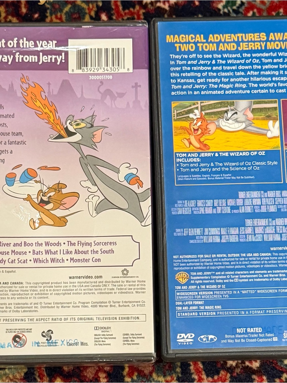 TOM & JERRY HALLOWEEN HI-JINKS /WIZARD OF OZ/THE MAJIC RING DVDS - Picture 2 of 4